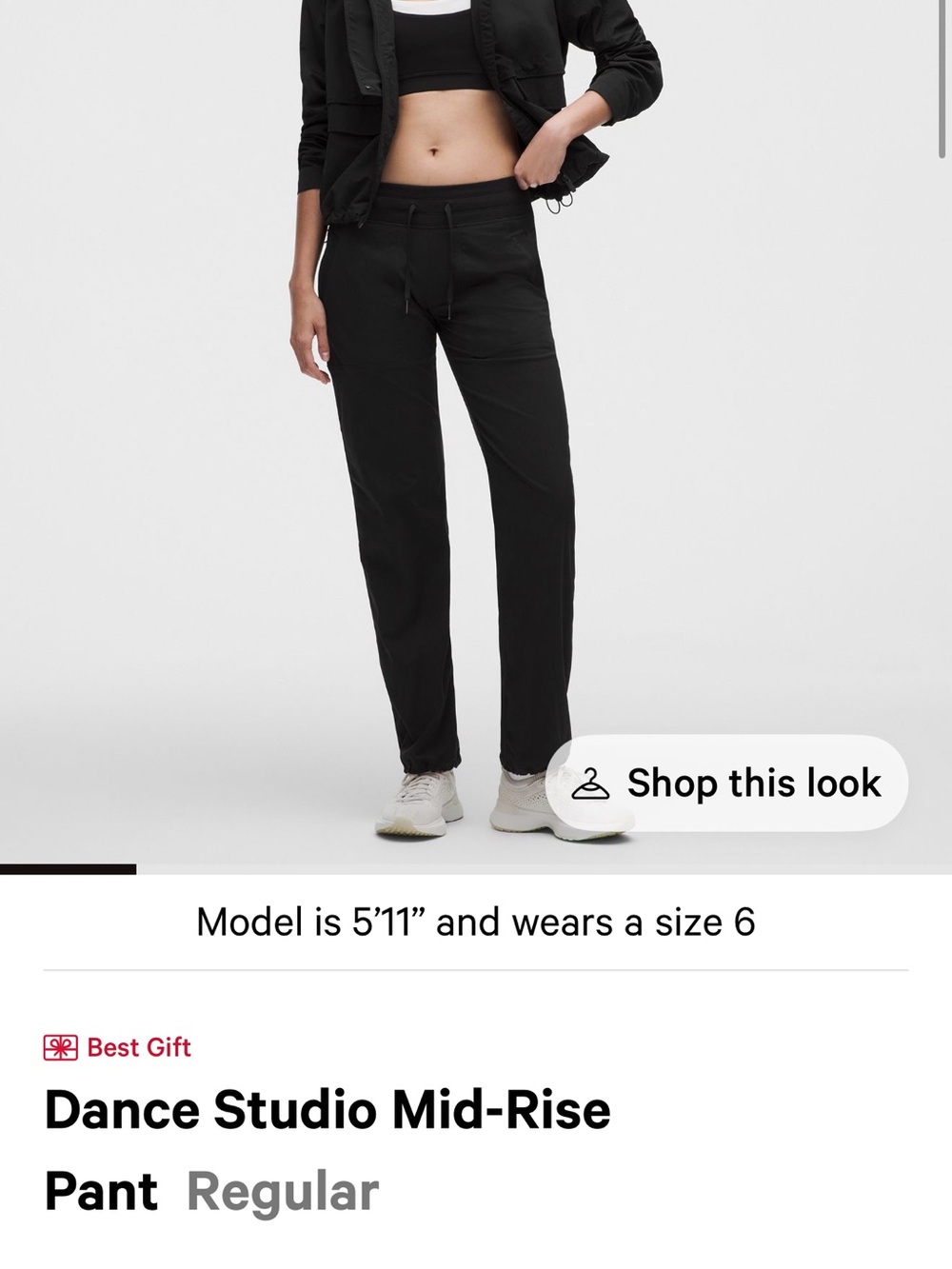 lululemon athletica Black Mid-Rise Track Pants